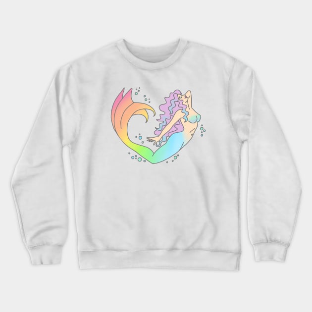 Mermaid rainbow feminist girly ariel tumblr ocean dolphin print Crewneck Sweatshirt by bigkidult